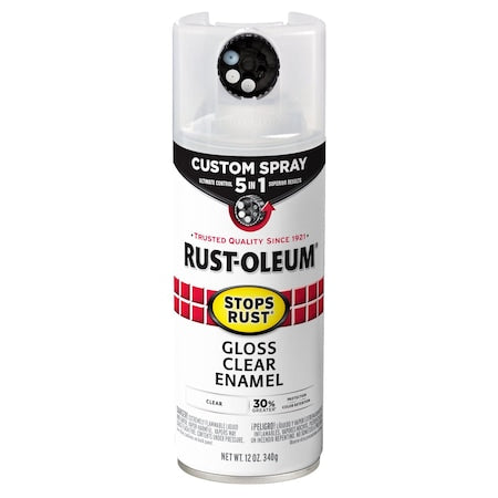 Rust Preventative Spray Paint, Crystal Clear, Gloss, Solvent, 12 Oz