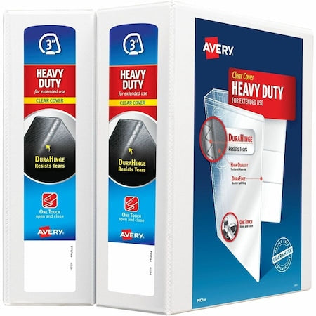Heavy-Duty View 3 Ring Binders, 3 in, PK2