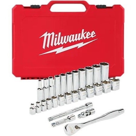 3/8 in. Drive 28 pc. Ratchet & Socket Set- SAE