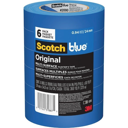 Painters Masking Tape, 1 in., Blue, PK6
