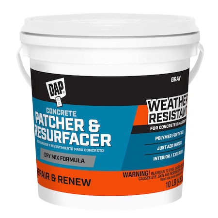 Concrete Repair Compound, Pail, Gray, Concrete Patcher & Resurfacer