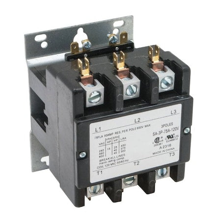 Circuit Breaker, Definite Purpose Contactor Series, 75A, 3 Pole, 240V AC