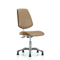 Clean Room Chair Vin Desk Chair, Med, Bk, Gld, Taupe, CL100, No Arms, 18" to 23" Height, Vinyl, Taupe