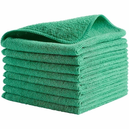 Microfiber Cloth Wipe 16" x 16", Green, 24PK