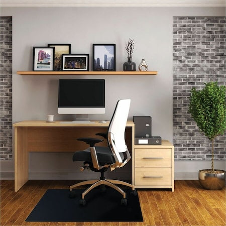 Advantagemat Black Vinyl Rectangular Chair Mat for Hard Floor - 48" x 60"