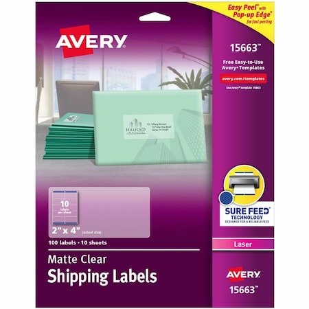 Matte Clear Shipping Labels, PK100