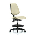 Medium Bench Chair No Arms, 22"" to 29"" Height, Vinyl, Adobe White