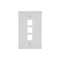 WallPlate, Blank, 3 Hole, White
