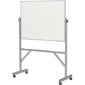 Dry Erase Board, Porcelain, 78 1/4 in, 53 1/4 in, Aluminum Frame, White, Matte