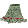 5 in String Wet Mop, 28 oz Dry Wt, Side Gate Connection, Looped-End, Green, Cotton/Rayon/Polyester