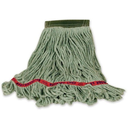 5 in String Wet Mop, 28 oz Dry Wt, Side Gate Connection, Looped-End, Green, Cotton/Rayon/Polyester
