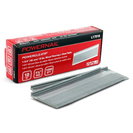 Collated Flooring Nail, 1-3/4 in L, 18, L-Head Head, 1000 PK