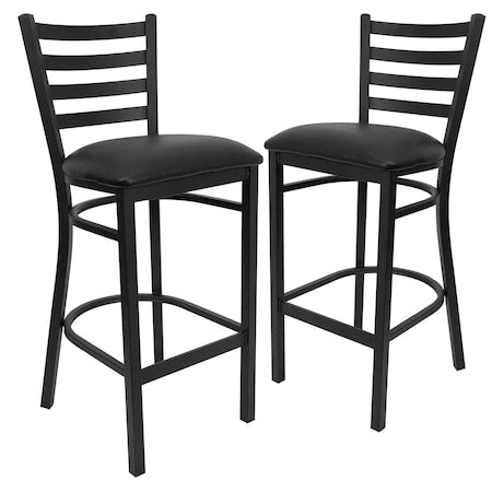 Black Ladder Stool-Black Seat, PK2