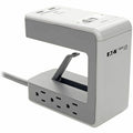 Outlet Strip, Surge, USB, 6 5-15R, 5-15P, 8 ft., Gray
