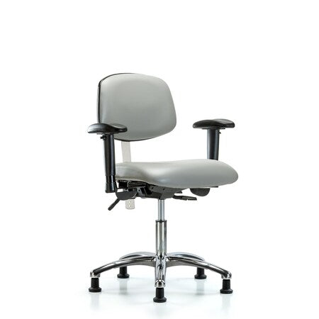 Clean Room Chair Desk Chair,Vin,Chrm,AA,Glides,Dov,CL100, Adjustable Arms, 18"" to 23"" Height, Vinyl