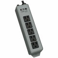 Outlet Strip, Wall/Floor Mount, 5-15R, 5-15P, 15 ft., Gray