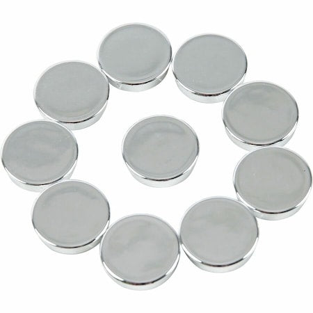 MasterVision Round Magnets, Strong for Whiteboards, File Cabinets, Fridge, 10 Pk, 1" DIA, Silver