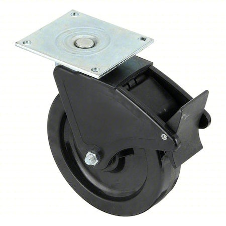 Plate Caster, Swivel, Phenolic, 9 1/2"H