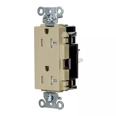 Straight Blade Receptacle, 5-20R, 20 A, 125V AC, 2 Pole, 3 Wire, Surface Mount, Grounded
