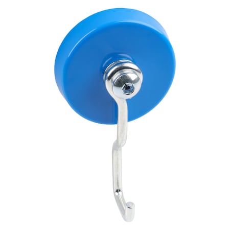 Reversible Hook, Mag, Blue, 2-1/4 Dia, 25 lb