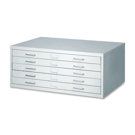 Flat File Cabinet, Gray, 5 Drawers