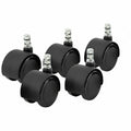 Twin Wheel Swivel Caster, Polyurethane, 110 lb, PK5