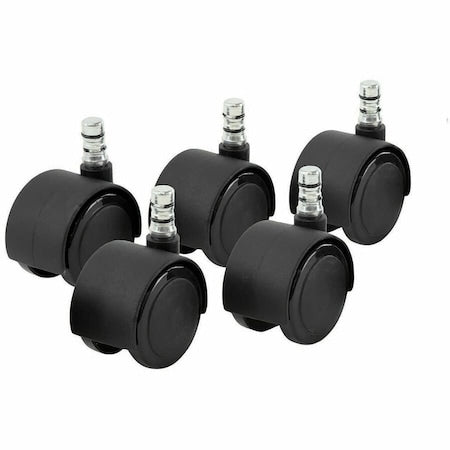 Twin Wheel Swivel Caster, Polyurethane, 110 lb, PK5