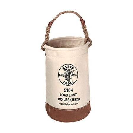 Canvas Bucket with Leather Bottom, 12-Inch