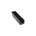 Shelf Storage Bin, Polypropylene/Polyethylene, Black, 4 in H, 17 7/8 in W, 4 in L