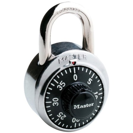 Combination Padlock, Center, Black/Silver