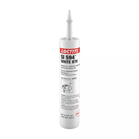 Adhesive Sealant, 10 oz, Cartridge, White, Silicone Base, SI 594