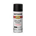 Spray Paint, Black, Semi-Gloss, Solvent, 12 oz.