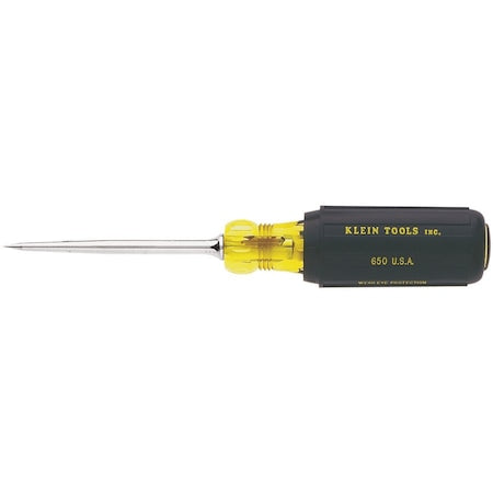 Cushion Grip Scratch Awl, Tip Size 3 1/2 in, Overall Length 7 7/8 in, Yellow/Black