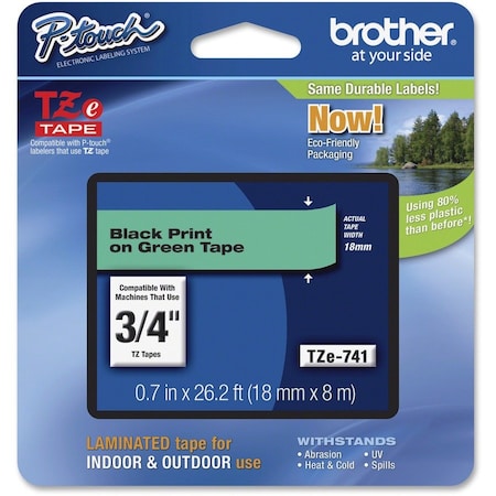 Label/Ribbon Cartridge, Green, Gloss, 3/4 in W