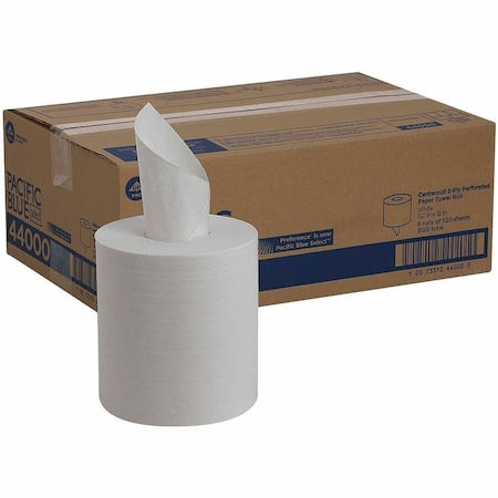 Pacific Blue Select Center Pull Paper Towels, 2 Ply, 520 Sheets, 520 ft, White, 6 PK