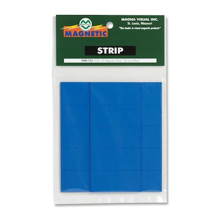 Magnetic Strips, Pre-Cut, 2in, Blue, PK25