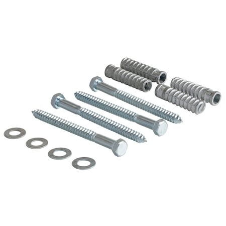 Concrete Mounting Kit, Steel, 6-3/8" Height, 3/4" Length, Silver