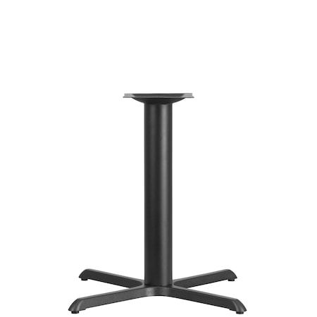 Restaurant Table X-Base with 4" Dia. Tab, 33 in W, 33 in L, 28 in H, Cast Iron, Iron, Black