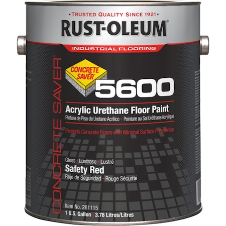 1 gal Floor Paint, Gloss Finish, Safety Red, Solvent Base