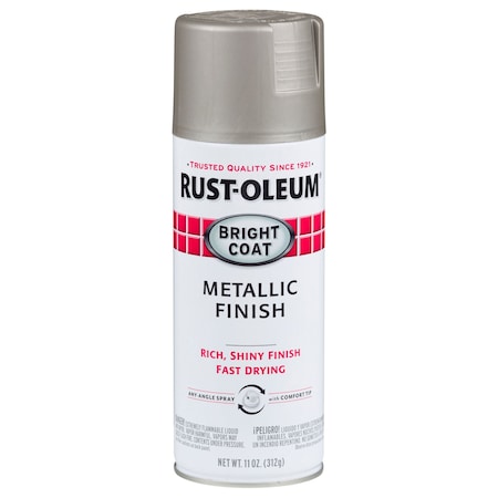 Spray Paint, 11 oz, Gen Purpose Spray Paint, Aluminum/Metallic, Solvent, Gloss