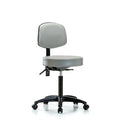 Rutledge Vin Stool with Back-Medium Bench Height with Seat Tilt and Casters in Dove Trailblazer Vin