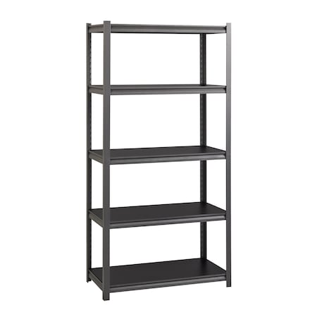 3200 Riveted Steel Shelving 5-Shelf Unit, 18D x 36W x 72H, GunGray/Black