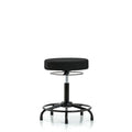 Rutledge Fab Stool without Back-Medium Bench Height with RT BaseandStat Glides in Black Fab