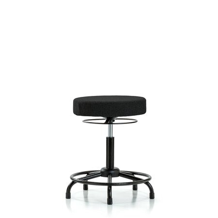 Rutledge Fab Stool without Back-Medium Bench Height with RT BaseandStat Glides in Black Fab