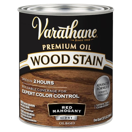 Premium Wood Stain, Oil Based, Red Mahogany, 1 Quart