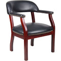 Guest Chair, Black Seat, Black Back, 24"" W 26"" L 31"" H, Fixed Arms, Fabric Seat