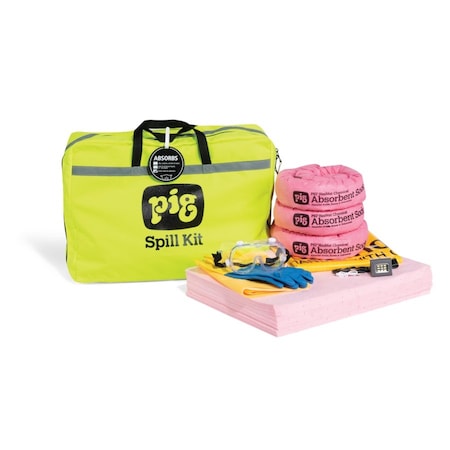 Spill Kit, 20 in L, Bag, 7 gal Absorbed