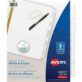 Write & Erase Index Dividers 8-1/2 x 11", 5 Tab, White, PK5