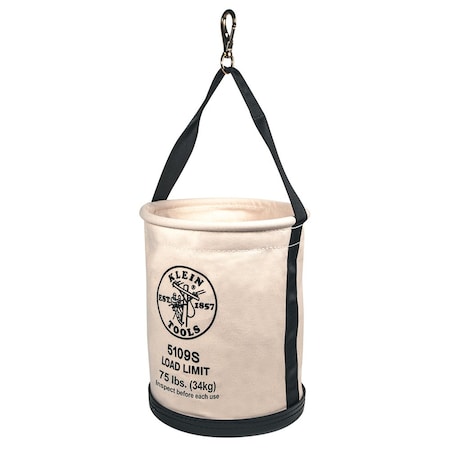 Canvas Bucket, Straight Wall with Swivel Snap, 12-Inch