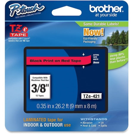 Label/Ribbon Cartridge, Red, Gloss, 3/8 in W
